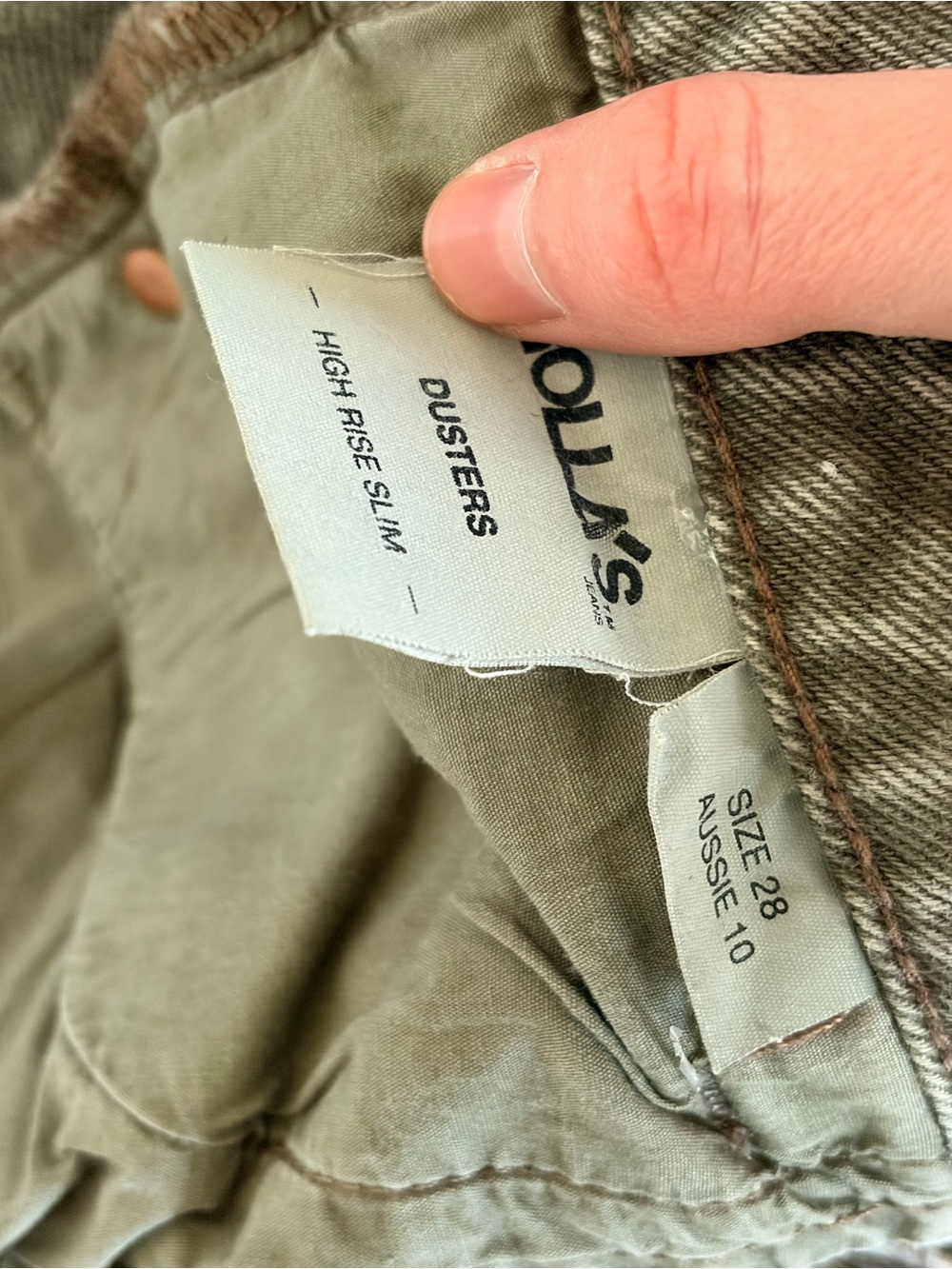 Rolla’s Dusters High Rise Slim | Olive - Picture 11 of 11